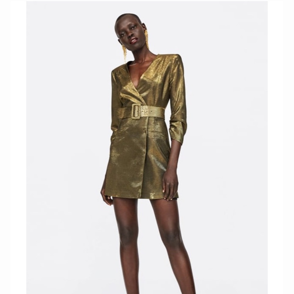 Zara gold dress